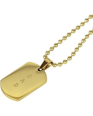 The Jewellery Stockroom Plated Stainless Steel Dad Dogtag Necklace - Metallic