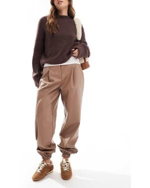 ASOS Faux Leather Jogger - Brown