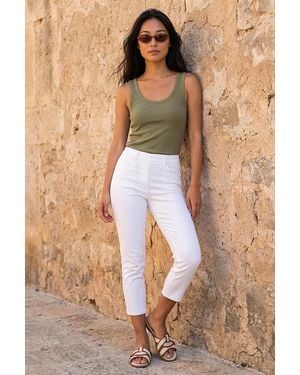 Roman Petite Stretch Crop Denim Jegging - White