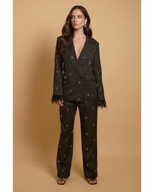 Oasis Embellished Trouser - Natural