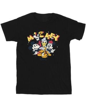Disney Mickey Mouse Group T-Shirt Cotton - Black