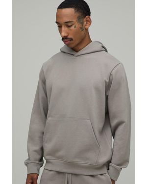 BoohooMAN Regular Fit Premium 480Gsm Over The Head Hoodie - Grey