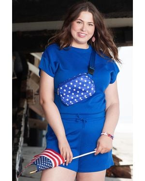 Everyday the Label Plus Size Short Sleeve Jumpsuit - Blue