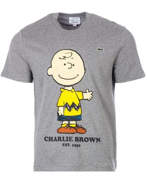 Lacoste X Peanuts Charlie Organic Cotton T-Shirt - Grey