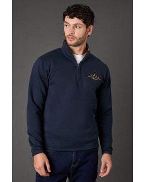 MAINE Sailing Academy Half Zip Jumper Cotton - Blue