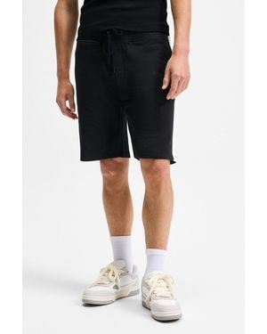 Grimelange Mid Waist Straight Leg Sweat Shorts - Black