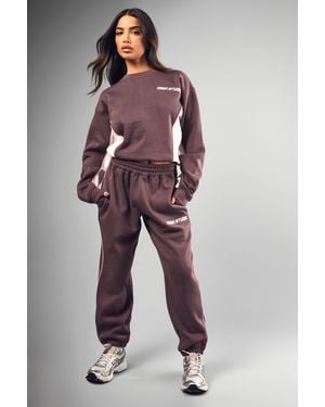 Boohoo Petite Dsgn Embroidered Panelled Tracksuit - Purple