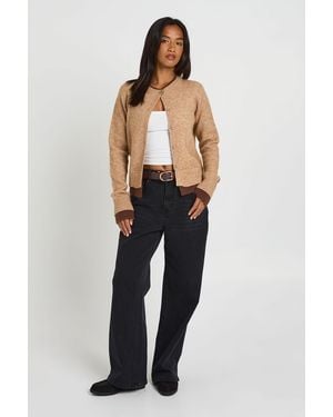 Boohoo Petite Double Layer Button Through Knitted Cardigan - Multicolour