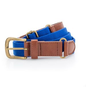 Asquith & Fox Faux Leather And Canvas Belt (Royal) - Blue