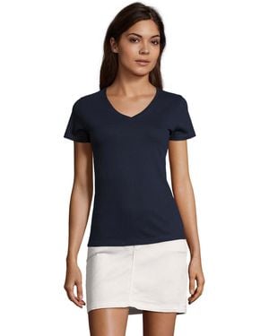 Sol's Ladies Imperial V Neck T-Shirt (French) - Blue