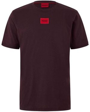 HUGO Regular Fit Diragolino T-Shirt - Purple