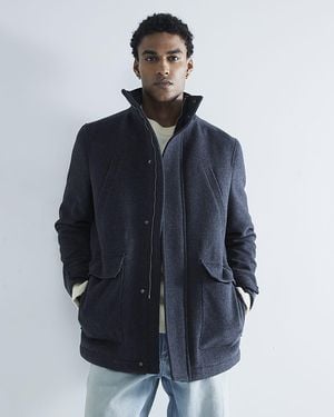 River Island Coat Wool Commuter - Blue