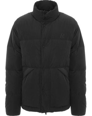 Represent Nylon Button-Up Puffer Jacket - Black