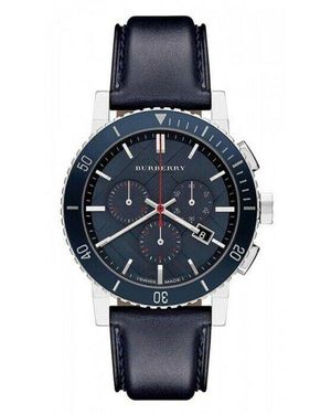 Burberry The City Bu9383 Roestvrij Stalen Horloge Met Blauwe Wijzerplaat En Wijzerplaat