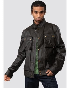 Belstaff Racemaster Waxed Cotton Compact Field Jacket - Black