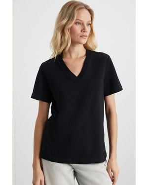 Grimelange V-Neck Short Sleeve T-Shirt - Black