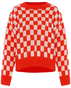 myMo Jumper Wit Rood Geruit