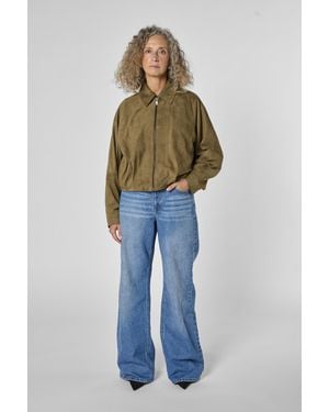 My Essential Wardrobe Leren Jas Mwpetra Leren Jas Loose Fit - Blauw
