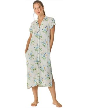 J&j Brothers Summer Long Short Sleeve Nightgown Jjb40 - Green