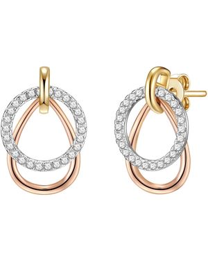 Rafaela Donata Stud Earring Sterling Tricolour Zirconia - Metallic
