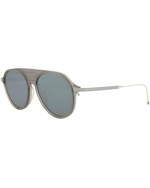 Thom Browne Tb-809-B-Gry-Slv-55-Af Tb 809 B 55 Gry Slv Af Sunglasses - Multicolour
