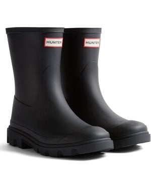 HUNTER Downpour Short Rubber Wellington Boots - Black