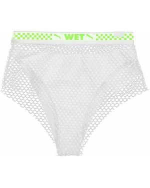 PUMA X Rihanna Fenty Mesh-Trimmed Bikini Bottoms Textile - White