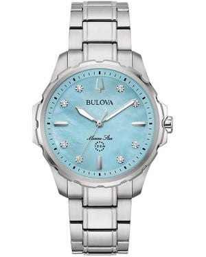 Bulova Marine Star Watch 96P248 Stainless Steel - Blue