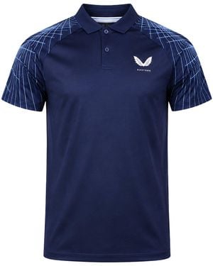 Castore Club Shoulder Graphic Golf Polo Shirt - Blue