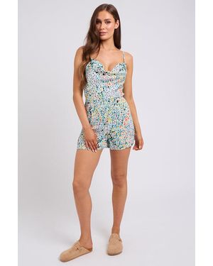 Urban Bliss Marina Cowl Front Strappy Playsuit - Blue