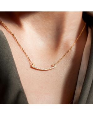 The Jewellery Stockroom 18Ct Plated Sterling Cubic Zirconia Bar Adjustable Necklace - Natural