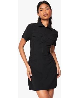 Boohoo Structured Zip Detail Mini Dress - Black