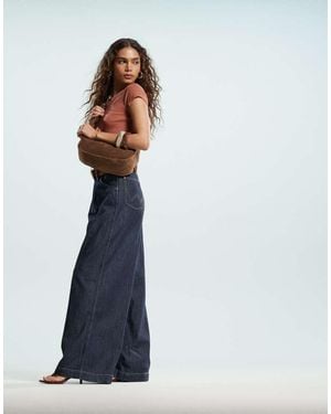 Wrangler Co-Ord Denim Pleated Wide Leg Trouser - Blue
