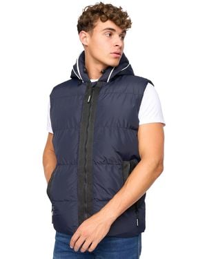 Crosshatch Sandbox Hooded Gilet - Blue