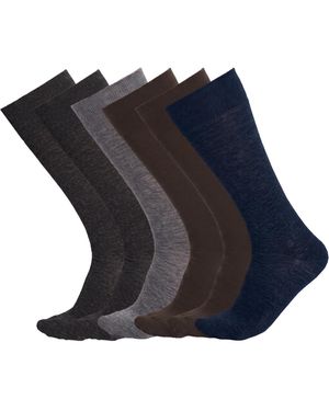 Pro Socks 6 Pairs Executive Cotton High-Top Seamless S15001 - Blue