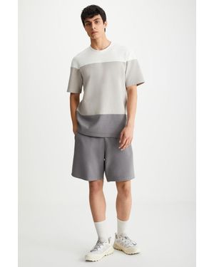Grimelange Textured Drawstring Waist Shorts - Grey