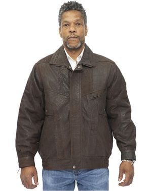 Infinity Leather Classic Harrington Bomber Jacket-Minsk - Grey