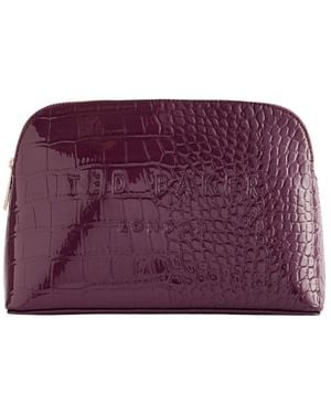 Ted Baker Crocala Imitation Croc Makeup Bag - Purple