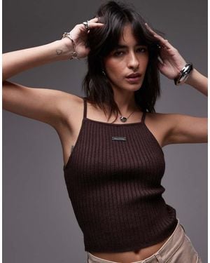 House Of Sunny Peggy Knit Rib Vest - Black