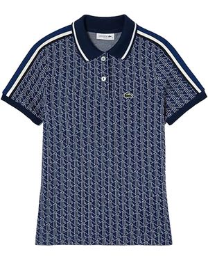 Lacoste Jacquard Slim Kortekorte Polo (Methyl) - Blauw