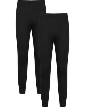 Mountain Warehouse 'Talus' Base Layer Trousers Isotherm Quick Dry Breathable Gym Trousers - Black