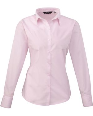 PREMIER Ladies Poplin Long-Sleeved Blouse - Purple
