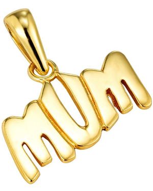 SEOL + GOLD 18Ct Plate Mum Pendant - Metallic