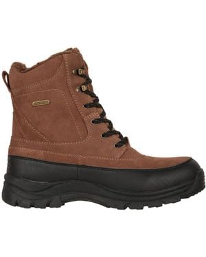 Mountain Warehouse Stowe Leather Waterproof Thermal Snow Boots () - Brown