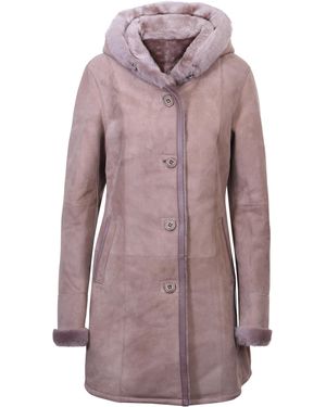 Infinity Leather Suede Merino Sheepskin Parka Coat-Tripoli - Grey