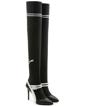 PUMA X Fenty Knitted High Mary Jane Heels Shoes Wool - Black