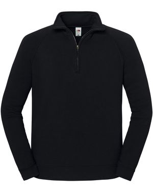 Fruit Of The Loom Iconic Premium Quarter Zip Sweatshirt - Black