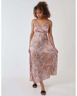 Blue Vanilla Strappy Wrap Over Midi Dress - Natural