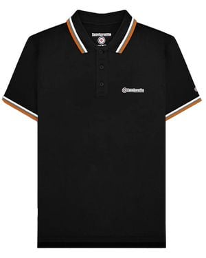 Lambretta Triple Tipped Polo Shirt Cotton - Black