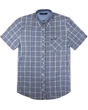 Ben Sherman Chequered Shirt Cotton - Blue